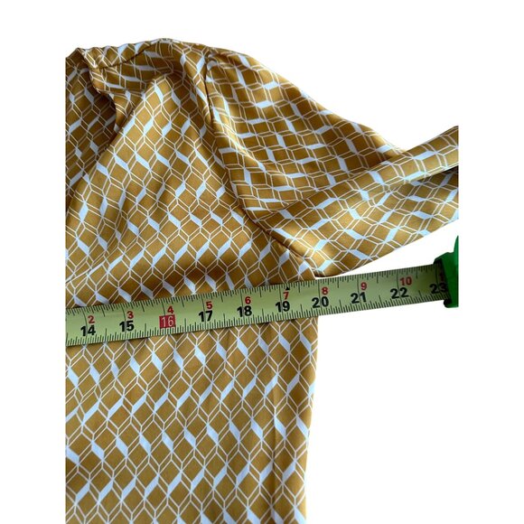 Forever 21 Chevron Print Long Sleeve Y2k Blouse Lace Up Size M Elastic Cuff - Picture 8 of 11